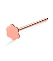 Flower Flat Shaped Silver Straight Nose Stud NSKA-08